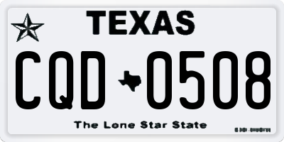 TX license plate CQD0508
