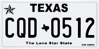 TX license plate CQD0512