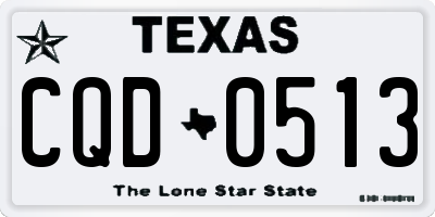 TX license plate CQD0513