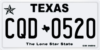 TX license plate CQD0520