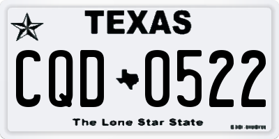 TX license plate CQD0522