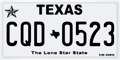TX license plate CQD0523