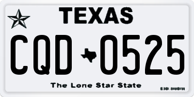 TX license plate CQD0525