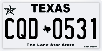 TX license plate CQD0531