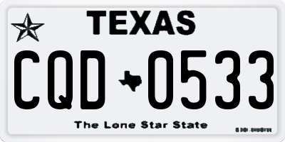 TX license plate CQD0533