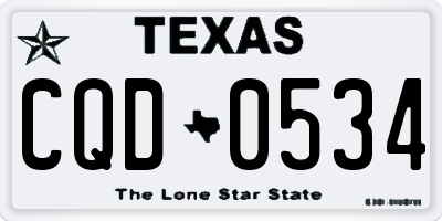 TX license plate CQD0534