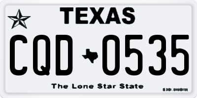 TX license plate CQD0535
