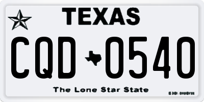 TX license plate CQD0540