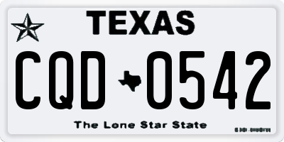 TX license plate CQD0542