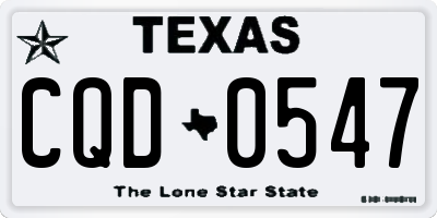 TX license plate CQD0547
