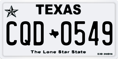 TX license plate CQD0549