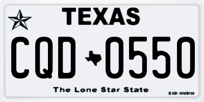 TX license plate CQD0550