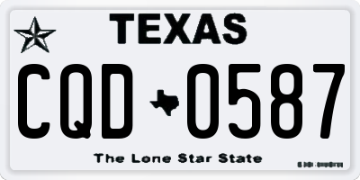TX license plate CQD0587