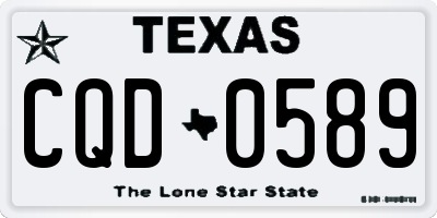 TX license plate CQD0589