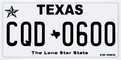 TX license plate CQD0600