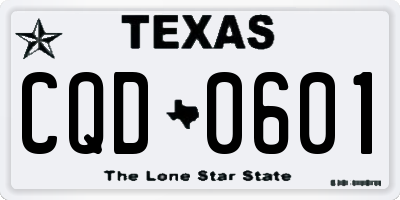 TX license plate CQD0601