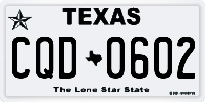 TX license plate CQD0602