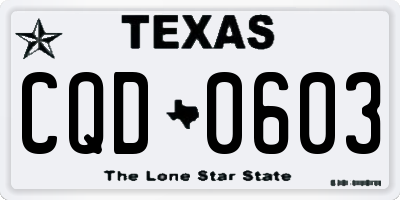 TX license plate CQD0603