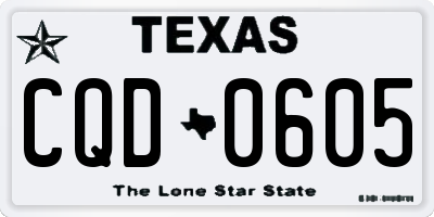 TX license plate CQD0605
