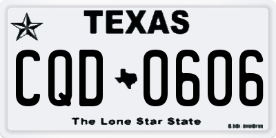 TX license plate CQD0606