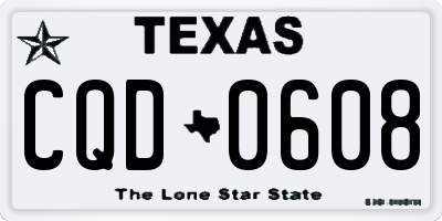 TX license plate CQD0608
