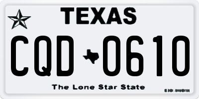 TX license plate CQD0610