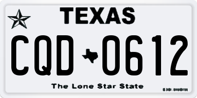 TX license plate CQD0612