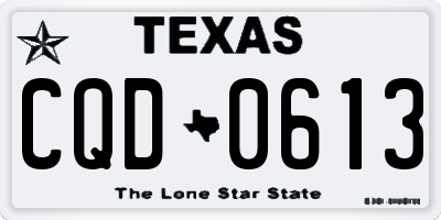 TX license plate CQD0613