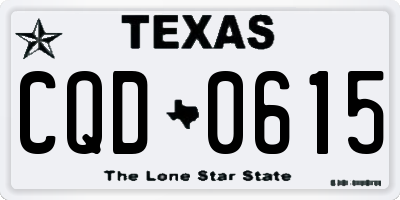 TX license plate CQD0615