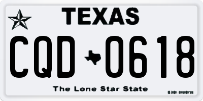 TX license plate CQD0618