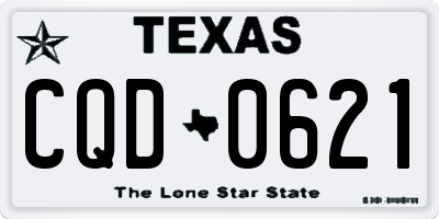 TX license plate CQD0621
