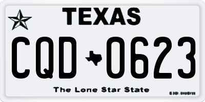 TX license plate CQD0623