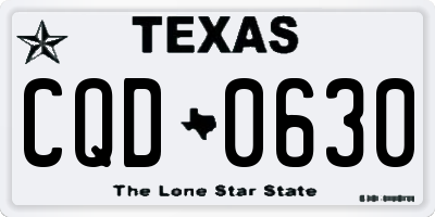 TX license plate CQD0630