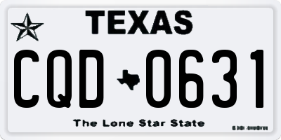 TX license plate CQD0631