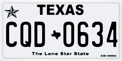 TX license plate CQD0634