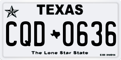 TX license plate CQD0636