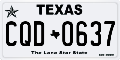TX license plate CQD0637