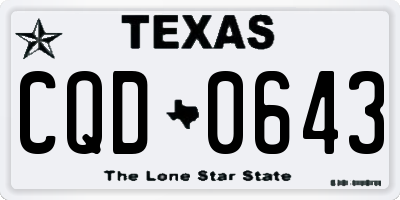 TX license plate CQD0643