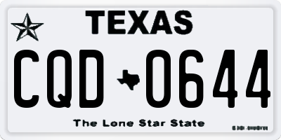 TX license plate CQD0644