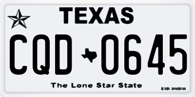 TX license plate CQD0645