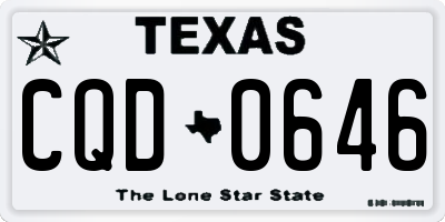 TX license plate CQD0646