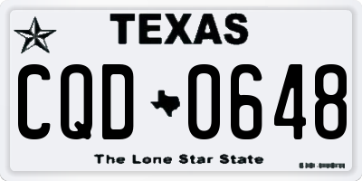 TX license plate CQD0648