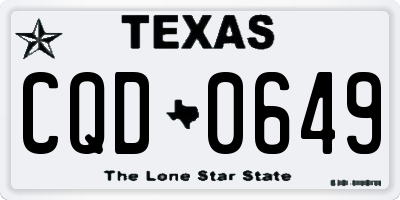 TX license plate CQD0649