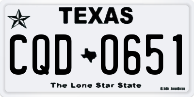 TX license plate CQD0651