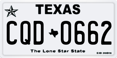 TX license plate CQD0662