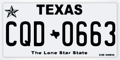 TX license plate CQD0663