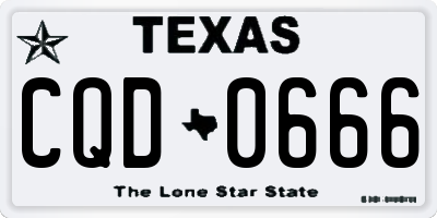 TX license plate CQD0666