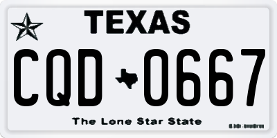 TX license plate CQD0667