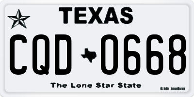 TX license plate CQD0668