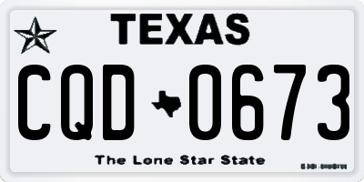 TX license plate CQD0673